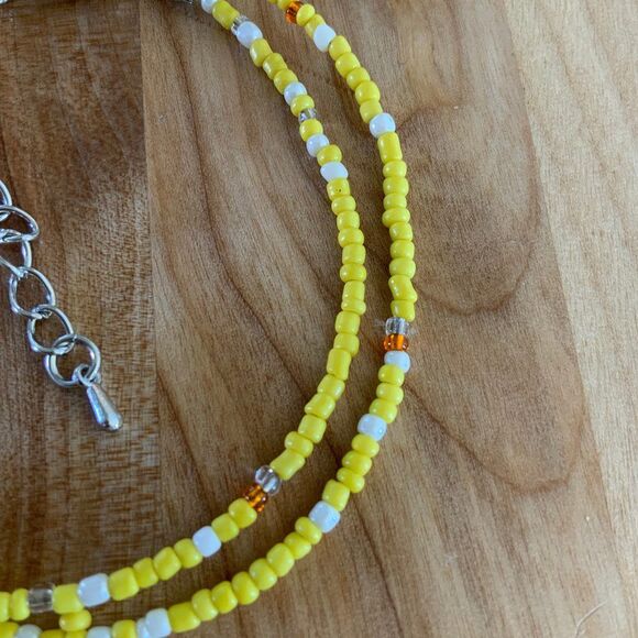 Yellow Seed Beads Necklace - Picture 2 of 2